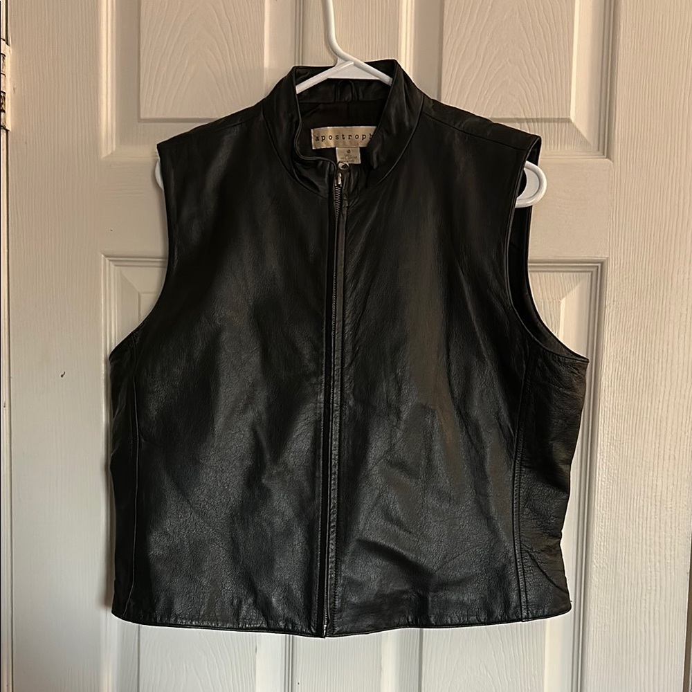 Apostrophe Black Leather Vest